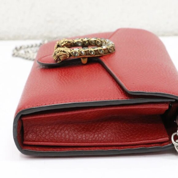 Gucci Dionysus Red Leather Mini Chain Bag 401231 - Picture 7 of 16